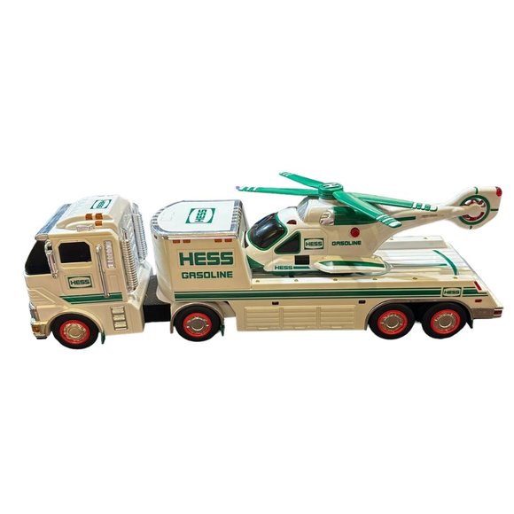 Hess Toy Truck Hauler and Helicopter 2006 Vehicle Lights Sounds White Green - Picture 6 of 13